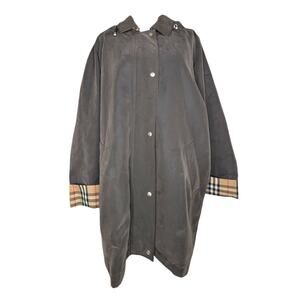 Burberry Ansley Hooded Jacket Plaid Nova Check Lined Large
